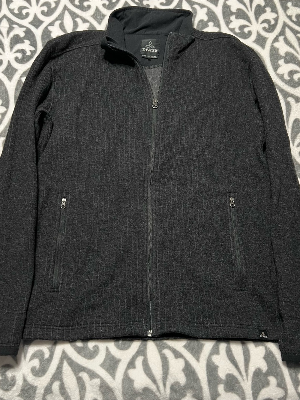 prAna Barclay Sweater Full Zip Charcoal Grey Sweater Jacket